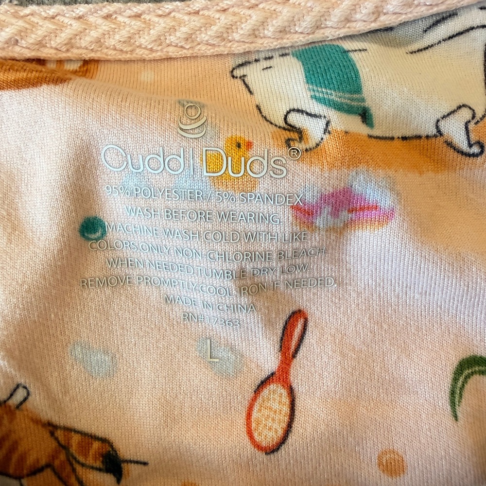 Cuddl Duds Women's Peach "Cat Spa" Pajamas Size L - Picture 5 of 7